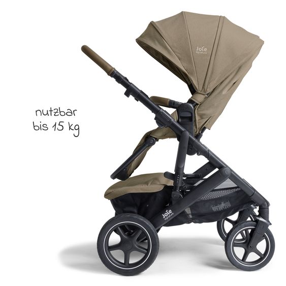 Joie Signature Passeggino Vinca 2in1 fino a 22 kg con materassino Alvi GRATUITO per navicella Ramble Xl, maniglione telescopico, unità di seduta, adattatore e parapioggia inclusi - Signature - Sandstone