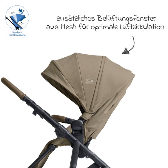 Joie Signature Passeggino Vinca 2in1 fino a 22 kg con materassino Alvi GRATUITO per navicella Ramble Xl, maniglione telescopico, unità di seduta, adattatore e parapioggia inclusi - Signature - Sandstone
