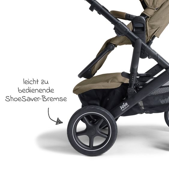 Joie Signature Passeggino Vinca 2in1 fino a 22 kg con materassino Alvi GRATUITO per navicella Ramble Xl, maniglione telescopico, unità di seduta, adattatore e parapioggia inclusi - Signature - Sandstone