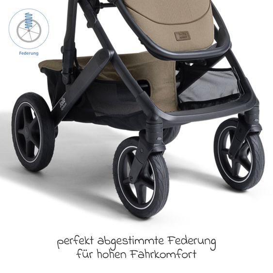 Joie Signature Passeggino Vinca 2in1 fino a 22 kg con materassino Alvi GRATUITO per navicella Ramble Xl, maniglione telescopico, unità di seduta, adattatore e parapioggia inclusi - Signature - Sandstone