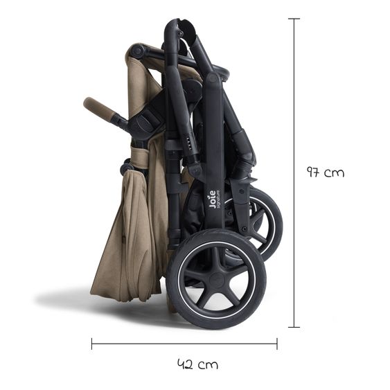 Joie Signature Passeggino Vinca 2in1 fino a 22 kg con materassino Alvi GRATUITO per navicella Ramble Xl, maniglione telescopico, unità di seduta, adattatore e parapioggia inclusi - Signature - Sandstone