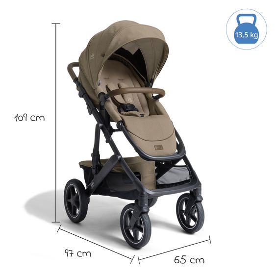 Joie Signature Passeggino Vinca 2in1 fino a 22 kg con materassino Alvi GRATUITO per navicella Ramble Xl, maniglione telescopico, unità di seduta, adattatore e parapioggia inclusi - Signature - Sandstone