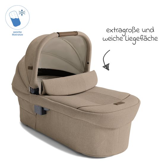 Joie Signature Passeggino Vinca 2in1 fino a 22 kg con materassino Alvi GRATUITO per navicella Ramble Xl, maniglione telescopico, unità di seduta, adattatore e parapioggia inclusi - Signature - Sandstone