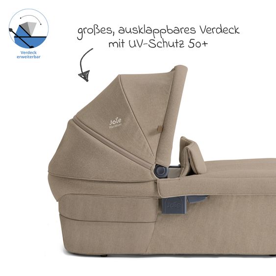 Joie Signature Passeggino Vinca 2in1 fino a 22 kg con materassino Alvi GRATUITO per navicella Ramble Xl, maniglione telescopico, unità di seduta, adattatore e parapioggia inclusi - Signature - Sandstone