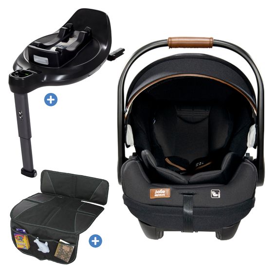 Joie Signature Babyschale i-Level Recline i-Size mit Isofix-Basis ab Geburt - 13 kg (40 cn - 85 cm) Neigungswinkel 157°, Sitzverkleinerer & Sonnenverdeck & Polsterschutz - Signature - Eclipse
