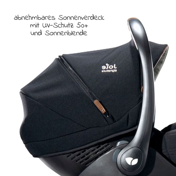 Joie Signature Babyschale i-Level Recline i-Size mit Isofix-Basis ab Geburt - 13 kg (40 cn - 85 cm) Neigungswinkel 157°, Sitzverkleinerer & Sonnenverdeck & Polsterschutz - Signature - Eclipse