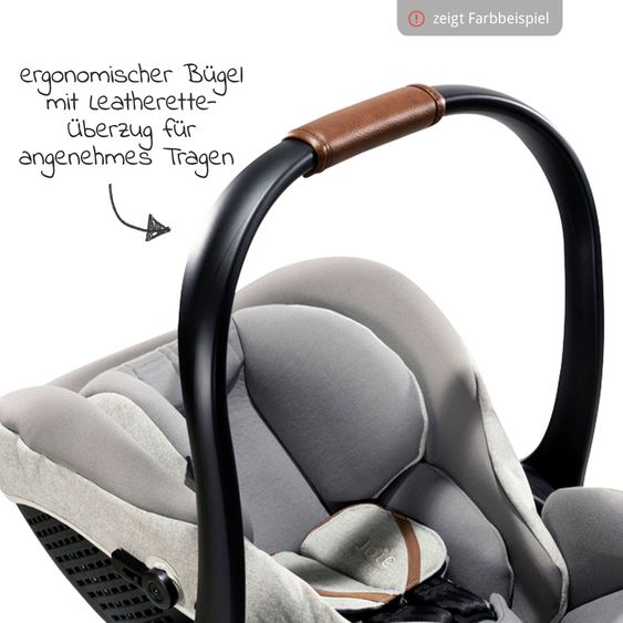 Joie Signature Babyschale i-Level Recline i-Size mit Isofix-Basis ab Geburt - 13 kg (40 cn - 85 cm) Neigungswinkel 157°, Sitzverkleinerer & Sonnenverdeck & Polsterschutz - Signature - Eclipse