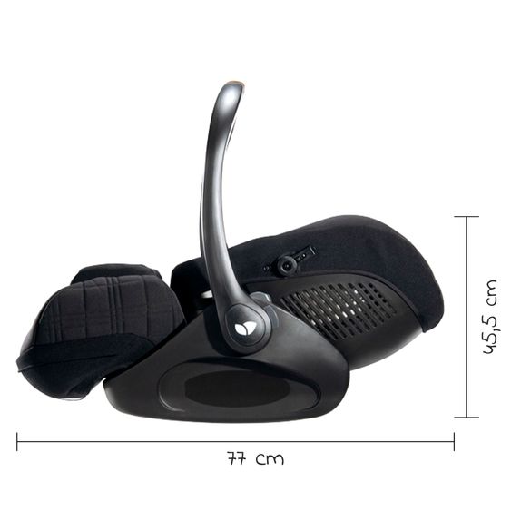 Joie Signature Babyschale i-Level Recline i-Size mit Isofix-Basis ab Geburt - 13 kg (40 cn - 85 cm) Neigungswinkel 157°, Sitzverkleinerer & Sonnenverdeck & Polsterschutz - Signature - Eclipse