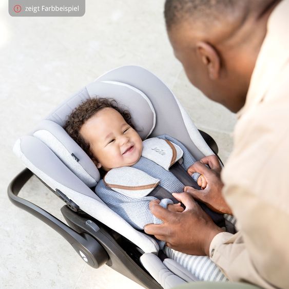 Joie Signature Babyschale i-Level Recline i-Size mit Isofix-Basis ab Geburt - 13 kg (40 cn - 85 cm) Neigungswinkel 157°, Sitzverkleinerer & Sonnenverdeck & Polsterschutz - Signature - Eclipse