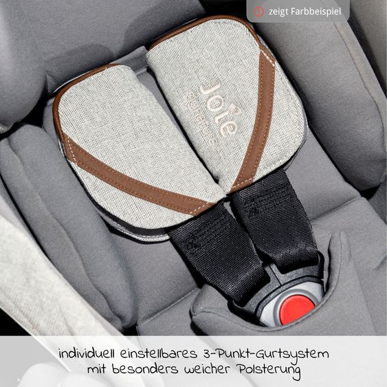 Joie Signature Babyschale i-Level Recline i-Size mit Isofix-Basis ab Geburt - 13 kg (40 cn - 85 cm) Neigungswinkel 157°, Sitzverkleinerer & Sonnenverdeck & Polsterschutz - Signature - Eclipse