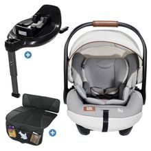 Babyschale i-Level Recline i-Size mit Isofix-Basis ab Geburt - 13 kg (40 cn - 85 cm) Neigungswinkel 157°, Sitzverkleinerer & Sonnenverdeck & Polsterschutz - Signature - Oyster