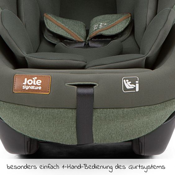 Joie Signature Babyschale i-Level Recline i-Size mit Isofix-Basis ab Geburt - 13 kg (40 cn - 85 cm) Neigungswinkel 157°, Sitzverkleinerer & Sonnenverdeck & Polsterschutz - Signature - Pine