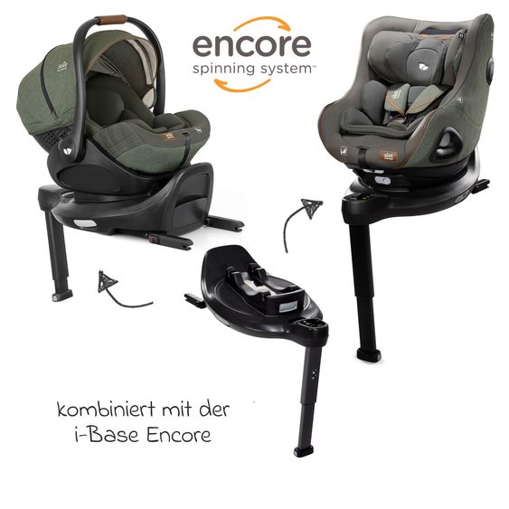Joie Signature Babyschale i-Level Recline i-Size mit Isofix-Basis ab Geburt - 13 kg (40 cn - 85 cm) Neigungswinkel 157°, Sitzverkleinerer & Sonnenverdeck & Polsterschutz - Signature - Pine
