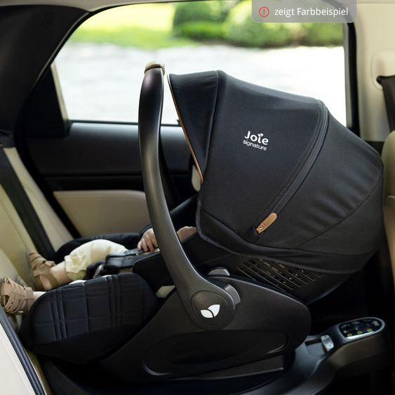 Joie Signature Babyschale i-Level Recline i-Size mit Isofix-Basis ab Geburt - 13 kg (40 cn - 85 cm) Neigungswinkel 157°, Sitzverkleinerer & Sonnenverdeck & Polsterschutz - Signature - Pine