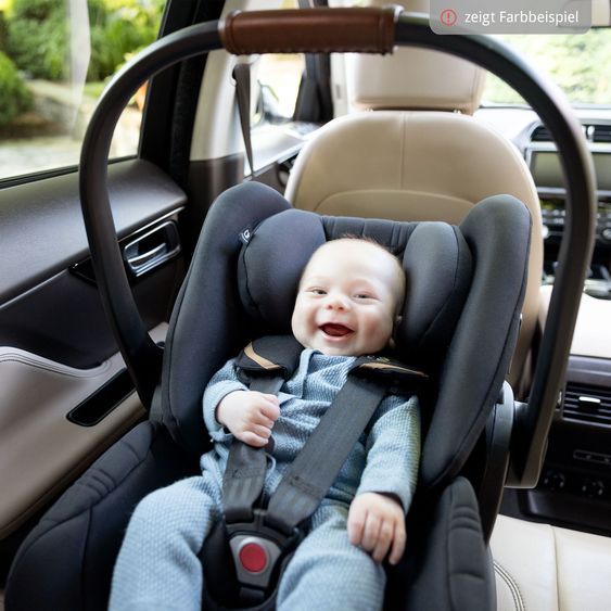 Joie Signature Babyschale i-Level Recline i-Size mit Isofix-Basis ab Geburt - 13 kg (40 cn - 85 cm) Neigungswinkel 157°, Sitzverkleinerer & Sonnenverdeck & Polsterschutz - Signature - Pine