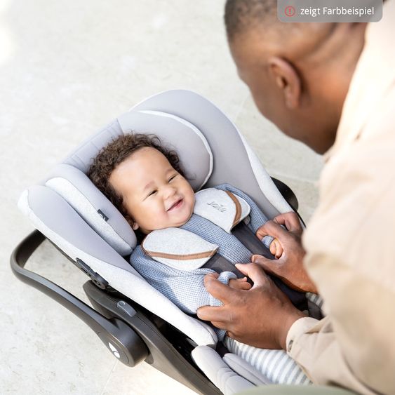 Joie Signature Babyschale i-Level Recline i-Size mit Isofix-Basis ab Geburt - 13 kg (40 cn - 85 cm) Neigungswinkel 157°, Sitzverkleinerer & Sonnenverdeck & Polsterschutz - Signature - Pine