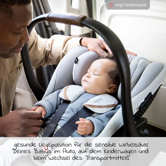Joie Signature Babyschale i-Level Recline i-Size mit Isofix-Basis ab Geburt - 13 kg (40 cn - 85 cm) Neigungswinkel 157°, Sitzverkleinerer & Sonnenverdeck & Polsterschutz - Signature - Pine