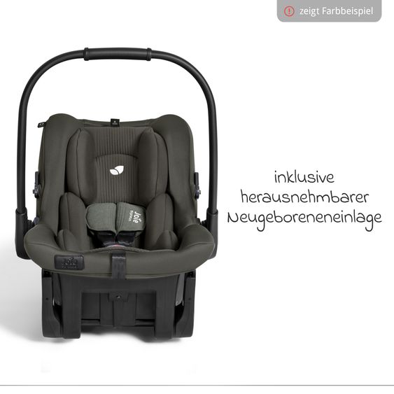 Joie Signature Babyschale Sprint R129 ab Geburt - 13 kg (40 cm -75 cm) inkl. Sitzverkleinerer, Sonnenverdeck & Isofix-Konnektoren - Signature - Ebony