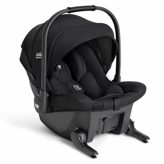 Joie Signature Babyschale Sprint R129 ab Geburt - 13 kg (40 cm -75 cm) inkl. Sitzverkleinerer, Sonnenverdeck & Isofix-Konnektoren - Signature - Eclipse