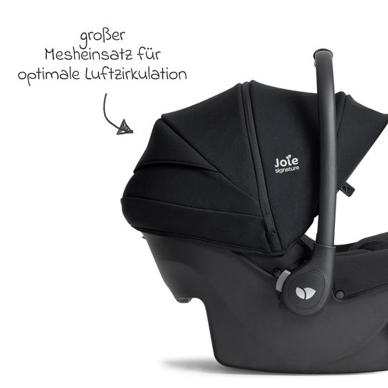 Joie Signature Babyschale Sprint R129 ab Geburt - 13 kg (40 cm -75 cm) inkl. Sitzverkleinerer, Sonnenverdeck & Isofix-Konnektoren - Signature - Eclipse