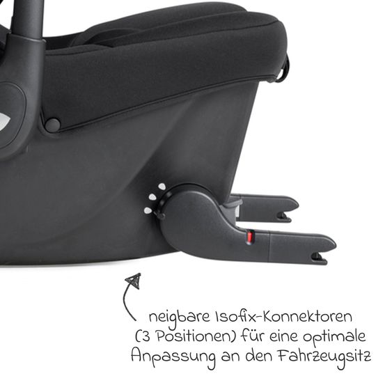 Joie Signature Babyschale Sprint R129 ab Geburt - 13 kg (40 cm -75 cm) inkl. Sitzverkleinerer, Sonnenverdeck & Isofix-Konnektoren - Signature - Eclipse