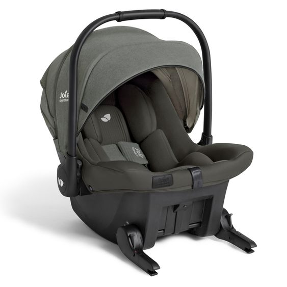 Joie Signature Babyschale Sprint R129 ab Geburt - 13 kg (40 cm -75 cm) inkl. Sitzverkleinerer, Sonnenverdeck & Isofix-Konnektoren - Signature - Evergreen