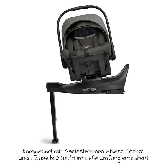 Joie Signature Babyschale Sprint R129 ab Geburt - 13 kg (40 cm -75 cm) inkl. Sitzverkleinerer, Sonnenverdeck & Isofix-Konnektoren - Signature - Evergreen