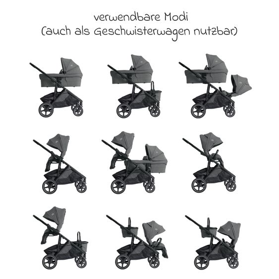 Joie Signature Babywanne Ramble XL für Versiti mit Mesh-Einsatz, Matratze & Regenschutz - Ebony