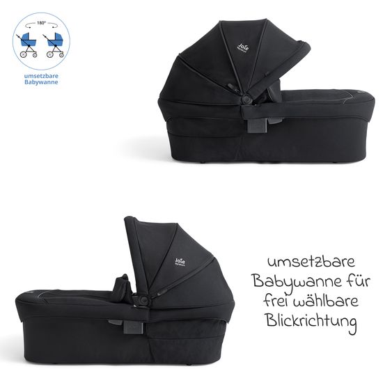 Joie Signature Babywanne Ramble XL für Versiti mit Mesh-Einsatz, Matratze & Regenschutz - Eclipse