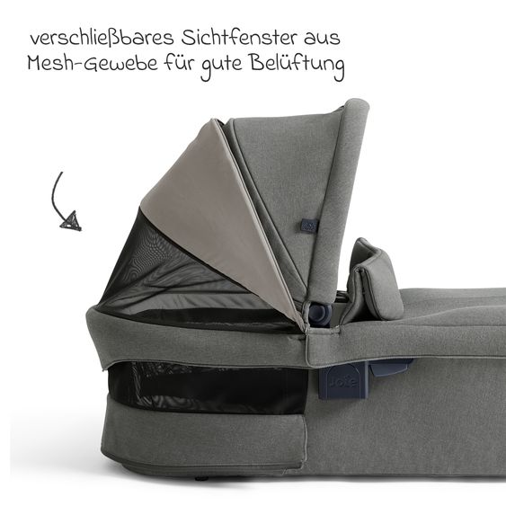 Joie Signature Babywanne Ramble XL für Versiti mit Mesh-Einsatz, Matratze & Regenschutz - Evergreen