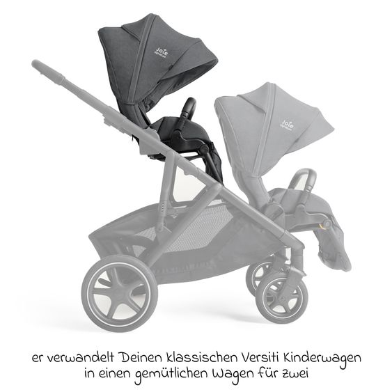 Joie Signature Geschwistersitz / Zweitsportsitz für Versiti bis 4 Jahre mit Liegeposition inkl. Regenschutz - Ebony