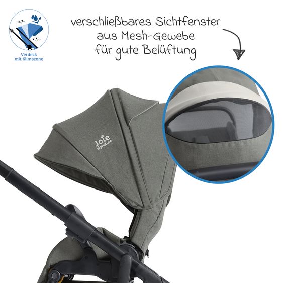 Joie Signature Geschwistersitz / Zweitsportsitz für Versiti bis 4 Jahre mit Liegeposition inkl. Regenschutz - Evergreen
