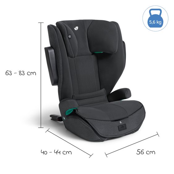 Joie Signature Kindersitz i-Traver i-Size ab 3,5 Jahre - 12 Jahre (100 cm-150 cm) inkl. Isofix - Signature - Ebony