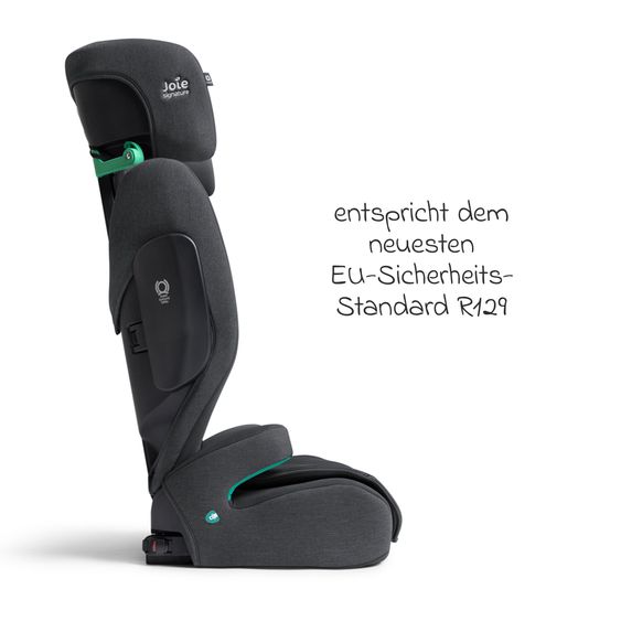 Joie Signature Kindersitz i-Traver i-Size ab 3,5 Jahre - 12 Jahre (100 cm-150 cm) inkl. Isofix - Signature - Ebony