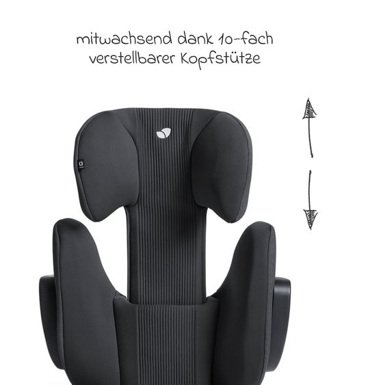 Joie Signature Kindersitz i-Traver i-Size ab 3,5 Jahre - 12 Jahre (100 cm-150 cm) inkl. Isofix - Signature - Ebony