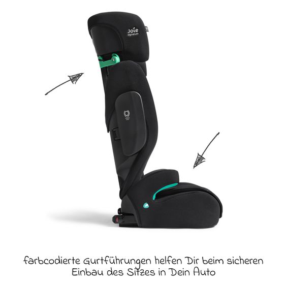 Joie Signature Kindersitz i-Traver i-Size ab 3,5 Jahre - 12 Jahre (100 cm-150 cm) inkl. Isofix - Signature - Eclipse