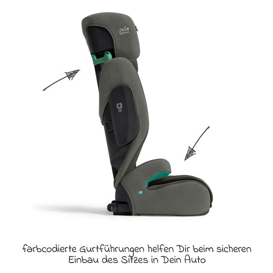 Joie Signature Kindersitz i-Traver i-Size ab 3,5 Jahre - 12 Jahre (100 cm-150 cm) inkl. Isofix - Signature - Evergreen