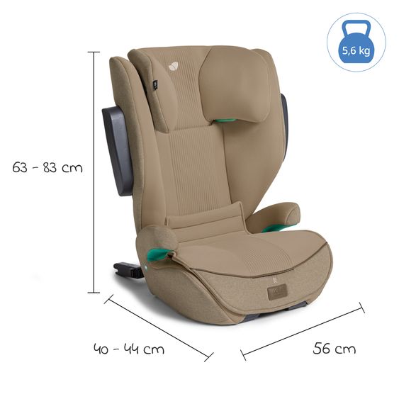 Joie Signature Kindersitz i-Traver i-Size ab 3,5 Jahre - 12 Jahre (100 cm-150 cm) inkl. Isofix - Signature - Sandstone