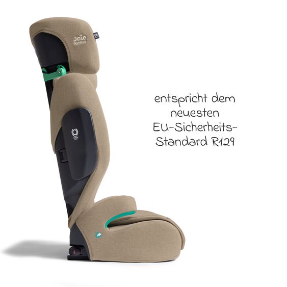 Joie Signature Kindersitz i-Traver i-Size ab 3,5 Jahre - 12 Jahre (100 cm-150 cm) inkl. Isofix - Signature - Sandstone