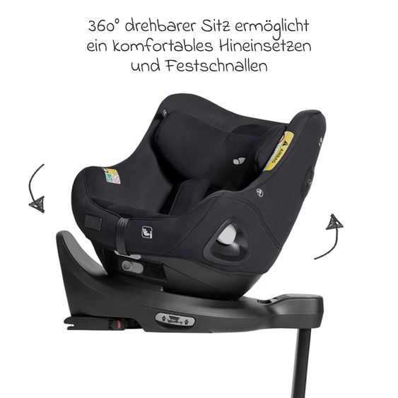 Joie Signature Reboarder-Kindersitz i-Harbour E i-Size 360° drehbar ab 6 Monate - 4 Jahre (61 cm -105 cm) & Sommer-Bezug aus Mesh - Signature - Eclipse