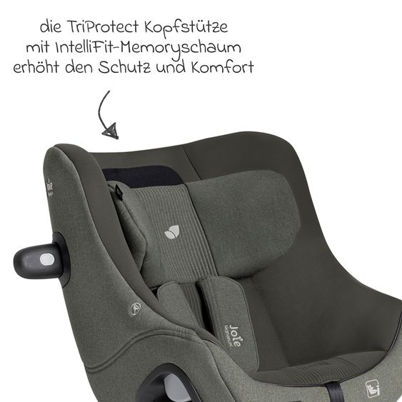 Joie Signature Reboarder-Kindersitz i-Harbour E i-Size 360° drehbar ab 6 Monate - 4 Jahre (61 cm -105 cm) & Sommer-Bezug aus Mesh - Signature - Evergreen