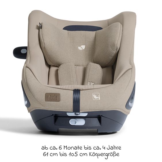 Joie Signature Reboarder-Kindersitz i-Harbour E i-Size 360° drehbar ab 6 Monate - 4 Jahre (61 cm -105 cm) & Sommer-Bezug aus Mesh - Signature - Sandstone