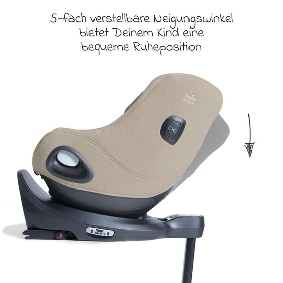 Joie Signature Reboarder-Kindersitz i-Harbour E i-Size 360° drehbar ab 6 Monate - 4 Jahre (61 cm -105 cm) & Sommer-Bezug aus Mesh - Signature - Sandstone