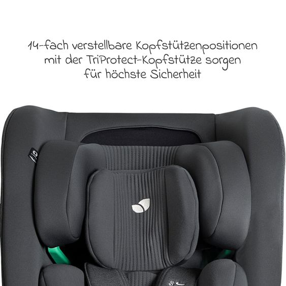 Joie Signature Reboarder-Kindersitz i-Spin XL i-Size 360° drehbar ab Geburt - 12 Jahre (40 cm -150 cm) inkl. Sitzverkleinerer & Isofix-Basis - Signature - Ebony