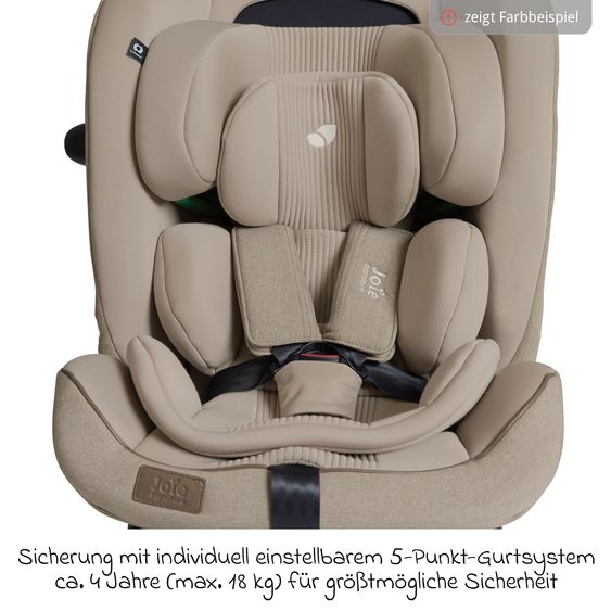 Joie Signature Reboarder-Kindersitz i-Spin XL i-Size 360° drehbar ab Geburt - 12 Jahre (40 cm -150 cm) inkl. Sitzverkleinerer & Isofix-Basis - Signature - Ebony