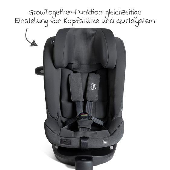 Joie Signature Reboarder-Kindersitz i-Spin XL i-Size 360° drehbar ab Geburt - 12 Jahre (40 cm -150 cm) inkl. Sitzverkleinerer & Isofix-Basis - Signature - Ebony