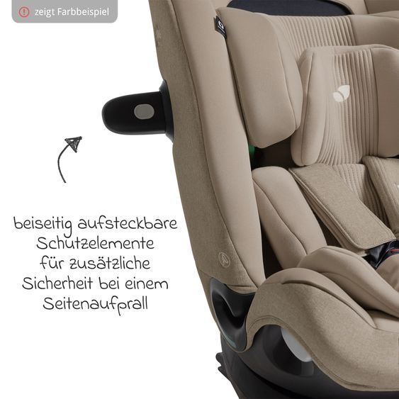 Joie Signature Reboarder-Kindersitz i-Spin XL i-Size 360° drehbar ab Geburt - 12 Jahre (40 cm -150 cm) inkl. Sitzverkleinerer & Isofix-Basis - Signature - Ebony