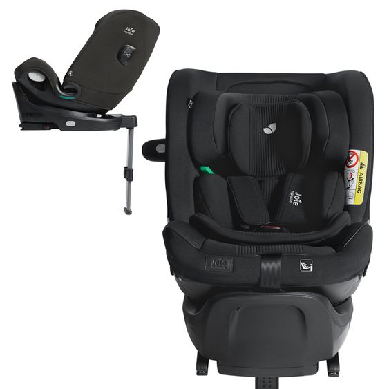 Joie Signature Reboarder-Kindersitz i-Spin XL i-Size 360° drehbar ab Geburt - 12 Jahre (40 cm -150 cm) inkl. Sitzverkleinerer & Isofix-Basis - Signature - Eclipse