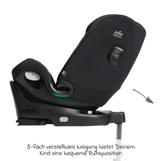 Joie Signature Reboarder-Kindersitz i-Spin XL i-Size 360° drehbar ab Geburt - 12 Jahre (40 cm -150 cm) inkl. Sitzverkleinerer & Isofix-Basis - Signature - Eclipse