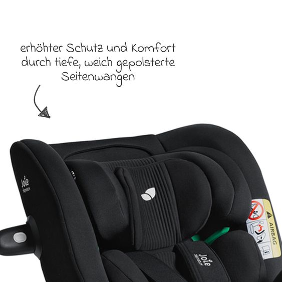 Joie Signature Reboarder-Kindersitz i-Spin XL i-Size 360° drehbar ab Geburt - 12 Jahre (40 cm -150 cm) inkl. Sitzverkleinerer & Isofix-Basis - Signature - Eclipse